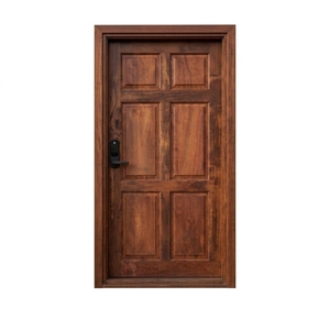 Juego de Puerta de Entrada Tradicional Legacy Estate de 6 Paneles, Elevada, de Madera Maciza de Merbau, Impermeable, con Marco Moldeado y Superficie Acabada - Product Image 1