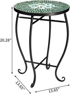 Table en mosaïque rustique faite à la main de haute qualité, écologique, multifonctionnelle, motifs géométriques colorés pour le charme de la maison à l'occasion de Diwali - Product Image 5