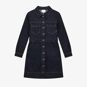 Custom Logo Women Denim <b>Shirt</b> Dress <b>Black</b> <b>Button</b> Sleeveless Casual Knee-Length Ruched Lace Wholesale Clothing Manufacturers BD - Product Image 1