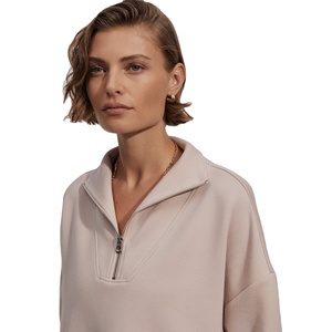 Sweat à capuche unisexe en coton et polyester de haute qualité, motif uni, demi-zip, logo imprimé, poids lourd, hiver, personnalisé pour femmes - Product Image 2