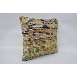 Coussin en laine motif vintage multicolore 12x12 pouces Coussin décoratif tissé Kantha Patchwork Technique - Product Image 2