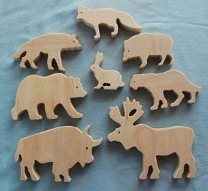 Open-ended Play <b>Toys</b>, <b>Wooden</b> North American Animals, <b>Wooden</b> Woodland Animals, <b>Wooden</b> Figures <b>Baby</b> - Product Image 3