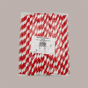 Disposable <b>Red</b> Spiral <b>Paper</b> Straws 8cm X 20cm 2 Pack of 150 Pieces - Product Image 4