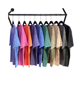 เสื้อยืดผู้ชายสไตล์วินเทจ ผ้าฝ้ายถัก 100% ล้างสีแบบแอซิด คุณภาพสูง แห้งเร็ว เป็นมิตรกับสิ่งแวดล้อม ลายเรียบ - Product Image 3