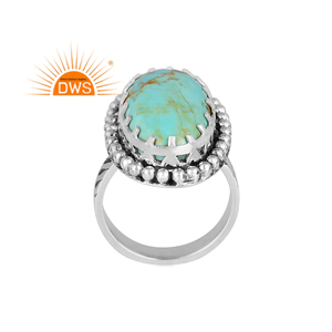 Latest Trending Sterling Silver Natural Kingman <b>Turquoise</b> Gemstone Stackable <b>Ring</b> for Women Bezel Setting Party Custom Jewelry - Product Image 1