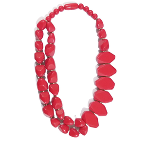 สร้อยคอเรซิ่นแฟชั่น ดีไซน์สองเส้น ขายดีจากอินเดีย ทำด้วยมือ สีดำและสีขาว สำหรับเด็กผู้หญิงและผู้หญิง - Product Image 3