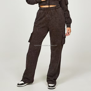 Chándal lavado con ácido para mujer con etiqueta privada personalizada/chándal lavado con ácido ligero para mujer de tendencia superior - Product Image 3