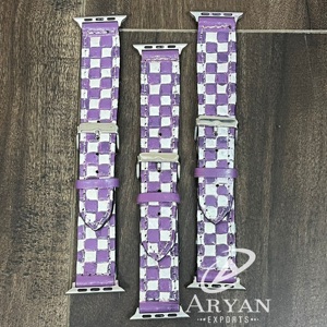 สายนาฬิกา Apple Watch หนังแท้ ดีไซน์ใหม่จากโรงงาน ลายตารางหมากรุก ดีไซน์ทันสมัย สายเปลี่ยนสำหรับทุกเพศ - Product Image 1