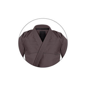 Uniforme de Jiu-Jitsu Brasileño Personalizado al por Mayor, 100% Algodón |   Kimono de Jiu Jitsu Brasileño Gris con Tela de Judo y Parches Bordados - Product Image 2