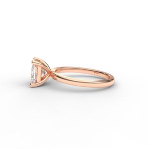 Bague de fiançailles solitaire en diamant de laboratoire taille princesse certifié IGI en or rose/blanc et jaune 14 carats - Product Image 2