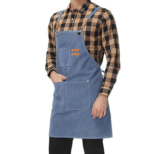 Tabliers de travail de chef ajustables confortables unisexes avec grandes poches Tablier en toile à dos croisé robuste - Product Image 2
