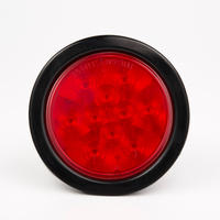 Feu arrière rond SAE DOT pour camion, 4 pouces, étanche, avec 10 LED, lentille PC, montage encastré, pour remorque et camion