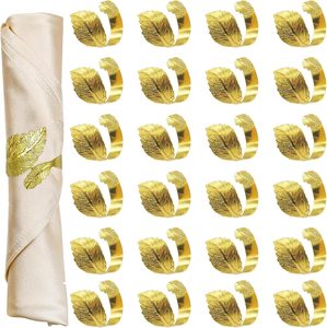 Gold <b>Leaf</b> Table Napkin Rings for Weddings Metal <b>Leaf</b> Napkin Rings for Holiday Party Banquet Elegant Gold <b>Leaf</b> Napkin Holder - Product Image 5