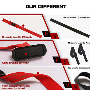 Sangles d'haltérophilie Sangles de soutien du poignet de gymnastique en gros Heavy Duty Deadlift Grip Wraps Logo personnalisé pour la dynamophilie et l'entraînement - Product Image 2