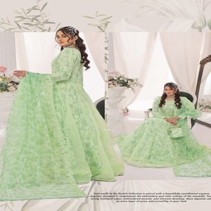 Motis moda Vol ZARLISH largo Maxi vestido pesado bordado Organza tres piezas Punjabi traje para mujeres Eid vestidos Pakistán - Product Image 3