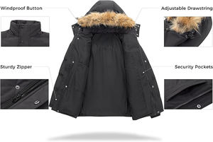 Nouveau Vente en gros Design personnalisé de qualité supérieure Veste bouffante noire contemporaine à bulles pour hommes avec capuche pour climat froid - Product Image 3