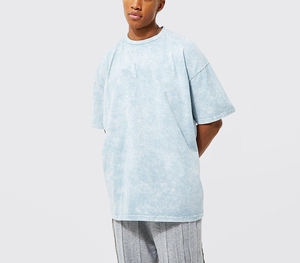 2025 venta al por mayor en línea ácido lavado camiseta hombres suave algodón 100% bambú microfibra personalizado impreso liso camisetas de gran tamaño para hombres - Product Image 1