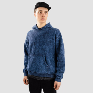 Acid Wash <b>Hoodie</b> Pullover Overdyed Oversized Breathable Drawstrings Blank Acid Washed <b>Hoodie</b> for Adult Men's - Product Image 1
