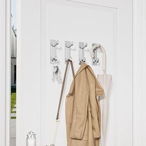 Extra Sticky Black Stainless Steel Door Hook Self-Adhesive <b>Wall</b> Mounted <b>Rail</b> for Hanging Towel Coat <b>Clothes</b> Purse Hat & Key - Product Image 5