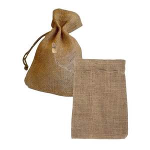 Sac à cordon grand sac Logo écologique Premium naturel jute élégance sacs-cadeaux pour les festivals - Product Image 5