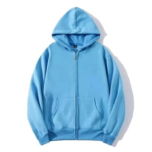 Vente en gros Sweat à capuche unisexe avec fermeture éclair Sweat-shirt à capuche personnalisé à manches longues avec fermeture éclair 100% coton pulls à capuche de rue haute - Product Image 1