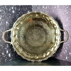 Impresionantes bandejas de latón para la decoración estética de la cocina y el Servicio de aperitivos de té y café de estilo antiguo en ocasiones especiales - Product Image 2