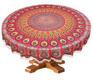 Tapiz Redondo con Mandala de Pavo Real, Tapete de Picnic, Toalla de Playa, Hermosa Decoración para el Hogar, Mantel con Estampado Animal de Proveedores Indios - Product Image 3