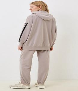 Ensemble sweat-shirt et jogging Unimex de qualité supérieure, imprimé uni, 100% coton, polaire coupe-vent d'hiver, capuche à cordon de serrage, écologique - Product Image 5