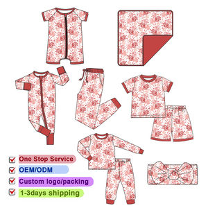Boîtes mystère en bambou, Hanzi en bambou, roses rouges en bambou, pyjamas bébé, combinaison, grenouillère, produits pour nouveau-nés - Product Image 1