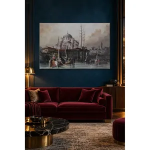 Impression sur toile de bateaux Suleymaniye et Golden Horn de style gravure Fida - Product Image 5