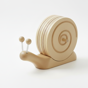 Handcrafted Wooden Snail Shape Coaster Natural Solid Wood Tea <b>Coffee</b> Table Drink Mat - Product Image 5