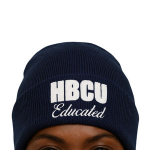 Gorro de acrílico azul oscuro con bordado de chenilla de la hermandad griega Divine Nine, personalizado, de moda, para playa, de HBCU Educated. - Product Image 4