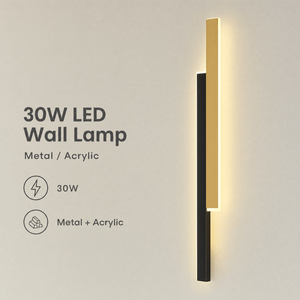 Modern 30W Acrylic LED <b>Wall</b> <b>Light</b> 80CM Linear CCT Selectable Indoor Gold Black For Living Room Bedroom Stairwell - Product Image 2