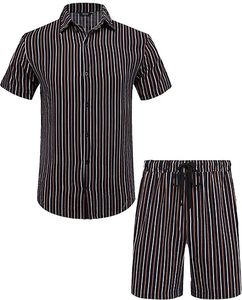Ensemble polo d'été léger et respirant en maille mi-longue pour homme, tenue décontractée streetwear avec taille élastique, vêtement confortable - Product Image 1