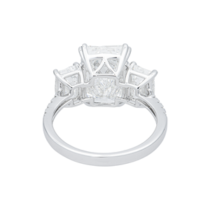 Anillo de Compromiso de Diamante Corte Esmeralda Platino de 5.10ctw, Diamantes Cultivados en Laboratorio Certificados por IGI, Estilo Clásico para Mujer - Product Image 5