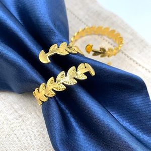 Ronds de serviette ronds décoratifs faits à la main en feuille d'or pour la décoration de table de mariage à la maison - Product Image 4