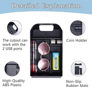 Organisateur de plateau de console centrale pour accessoires Toyota RAV4 2024 - 2019 RAV4 <span class=keywords><strong>Prime</strong></span>, <span class=keywords><strong>insert</strong></span> d'accoudoir, boîte de rangement secondaire - Product Image 3