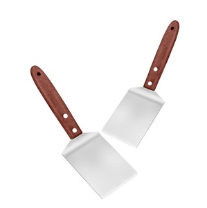 <b>Square</b> Stainless Steel Cake Lifter Multiuse Shiny Finishs Wooden Handle Durable Pastry Pizza Lifter Elegant Baking Serving <b>Tool</b> - Product Image 1