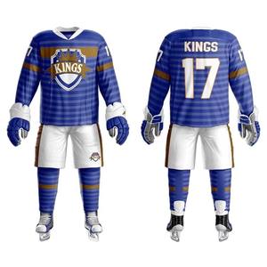 Uniforme de hockey sobre hielo hecho a medida de alta calidad 100% tela de poliéster precio razonable conjuntos de tarifa de fábrica estilo - Product Image 5