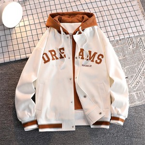 New OEM Trendy Brand <b>Hooded</b> All-match <b>Jacket</b> Student Plus Size Coats Autumn Baseball Uniform <b>Jacket</b> Men and Women - Product Image 1