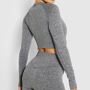 Conjunto de Sujetador deportivo y mallas de yoga con estampado de logotipo personalizado OEM para mujer, ropa de gimnasio y fitness de cintura alta, traje de entrenamiento - Product Image 6