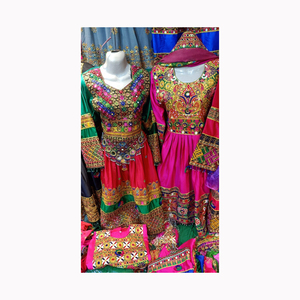 ชุดสูท afghani ดีไซน์ใหม่สำหรับผู้หญิงผ้าโปร่งพิมพ์ลายดอกไม้ปักรายละเอียด - Product Image 5