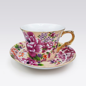 Juego de Taza y Platillo de Porcelana con Diseño de Peonía Shin Tai Yuan, Regalo de Cerámica de Lujo para Ocasiones Empresariales - Product Image 1