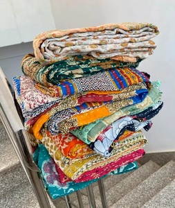Wholesale Lot of <b>Indian</b> Vintage Reversible Kantha <b>Quilt</b> Handmade Cotton Fabric Recycled Kantha for Hotel Use - Product Image 4