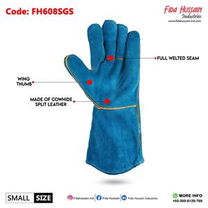 Vente chaude pleine doublure en cuir de vachette fendu gants de soudage résistant à la chaleur pour l'hiver pour les scènes extérieures en gros Pakistan - Product Image 2