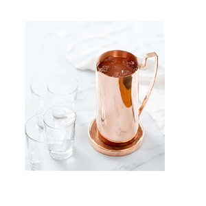 Jarra de cobre con 2 vasos, vajilla beneficiosa para la salud, jarra de agua lisa de cobre puro con tapa de Asa y perilla y embalaje de caja negra - Product Image 2