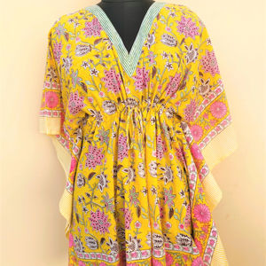 Albornoz maxi de algodón hecho a mano ropa de dormir estilo caftán para mujer ropa de playa y ropa de dormir - Product Image 1