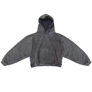 Wholesale Custom 2025 Girls Baggy Style Winter <b>Fleece</b> <b>Hoodie</b> Acid Wash Sun Fade Drop Shoulder Rhinestone Distressed Breathable - Product Image 3