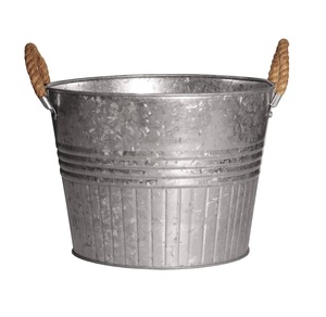 Jardinera de flores vintage, maceta de hierro de metal galvanizado, maceta galvanizada de la mejor calidad al mejor precio - Product Image 6