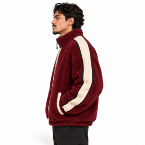 <b>Men</b> Warm <b>Sherpa</b> <b>Jacket</b> Offers Thick <b>Fleece</b> Fabric Relaxed Shape And Reliable Comfort For Winter Leisure And Outdoor Activities - Product Image 2